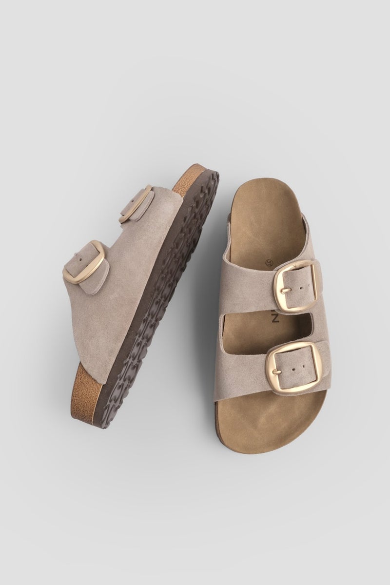 MARJIN Margin Women's Leather Daily Slippers Double Banded Slippers Eva Sole Poly  - Image 5