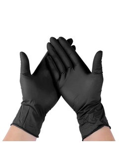 Voblin Voblin Powder Free Nitrile Hand Gloves Food Grade Non Tearable CE FDA Approved Box of 80 Made in Malaysia Medium Black 