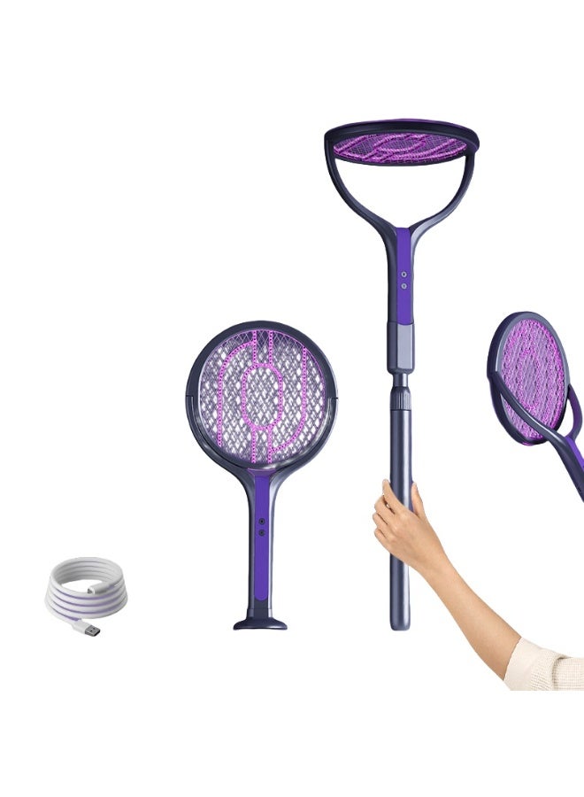 Nariele New Retractable Elongated Fldable Rechargeable Electric Mosquito Swatter with Light