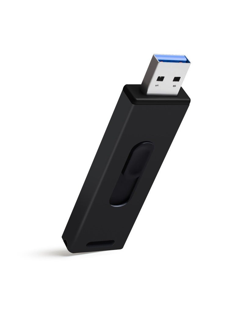 USB Flash Drive, Waterproof High Speed USB Metal Thumb Drive, Lightweight And Portable Fast Data Transfer Solid State Flash Drive For Computer Laptop, (1pc, Black, 256GB) 