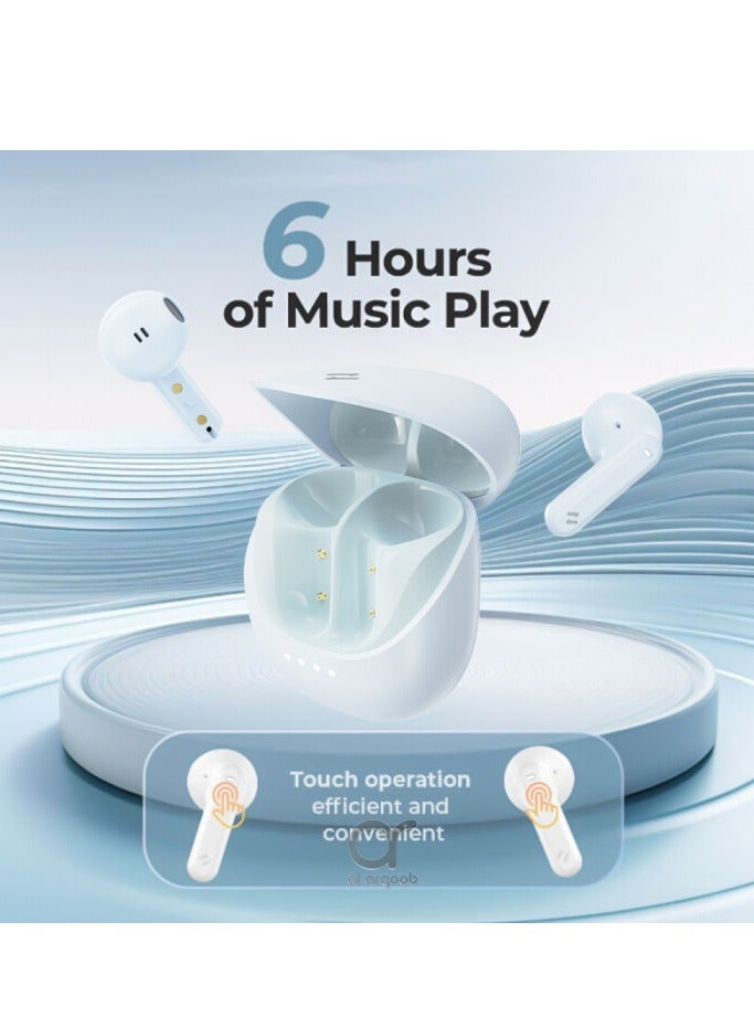 havit TWS Bluetooth 5.4 Mini Wireless Earbuds, True Wireless Stereo (TWS), Smart Touch Control, 2 Mics with ENC Noise Cancellation, Lightweight and Comfortable, Type-C Fast Charging, Sports and Travel Earphones Compatible with iPhone, Samsung, Huawei, Xiaomi, Android and iOS (White/Blue) - Image 4