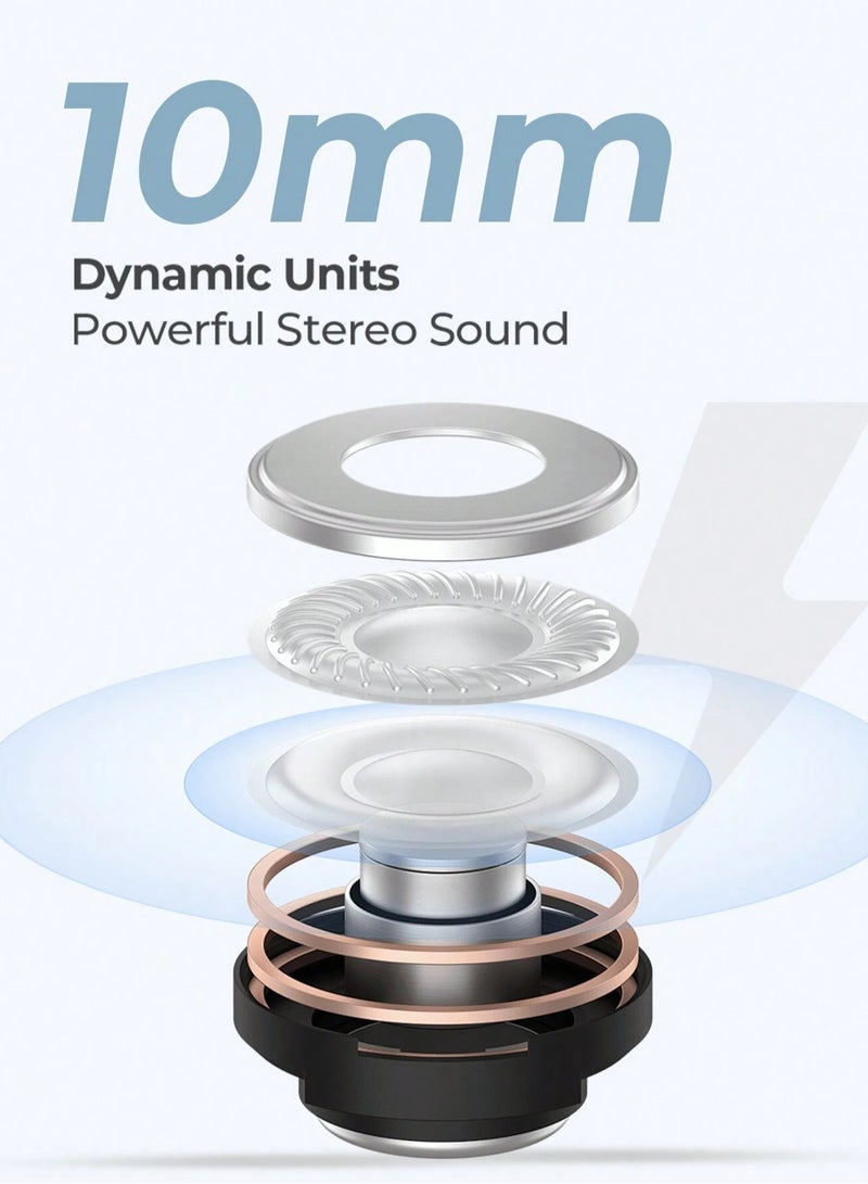 havit TWS Bluetooth 5.4 Mini Wireless Earbuds, True Wireless Stereo (TWS), Smart Touch Control, 2 Mics with ENC Noise Cancellation, Lightweight and Comfortable, Type-C Fast Charging, Sports and Travel Earphones Compatible with iPhone, Samsung, Huawei, Xiaomi, Android and iOS (White/Blue) - Image 3