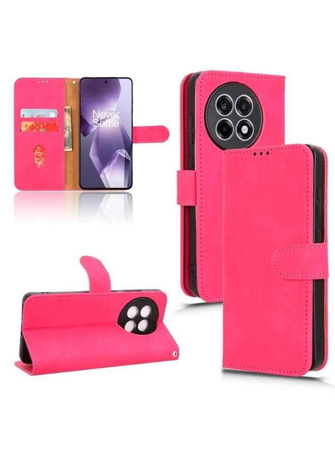 Zaboon For OnePlus Ace 5 / Ace 5 Pro Skin Feel Magnetic Flip Leather Phone Case(Rose Red) 
