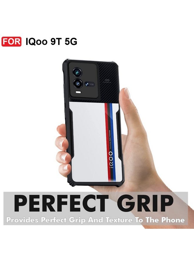 Cedo غطاء خلفي CEDO iQOO 9T (5G) | حماية الكاميرا واقي للصدمات بحافة مطاطية | حماية 360 درجة من الأكريليك الشفاف TPU+PC | غطاء خلفي شفاف على شكل نسر (أسود) - Image 2