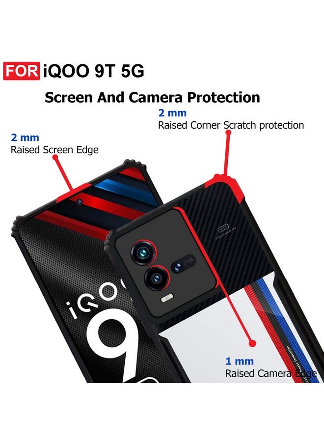 Cedo غطاء خلفي CEDO iQOO 9T (5G) | حماية الكاميرا واقي للصدمات بحافة مطاطية | حماية 360 درجة من الأكريليك الشفاف TPU+PC | غطاء خلفي شفاف على شكل نسر (أسود) - Image 4