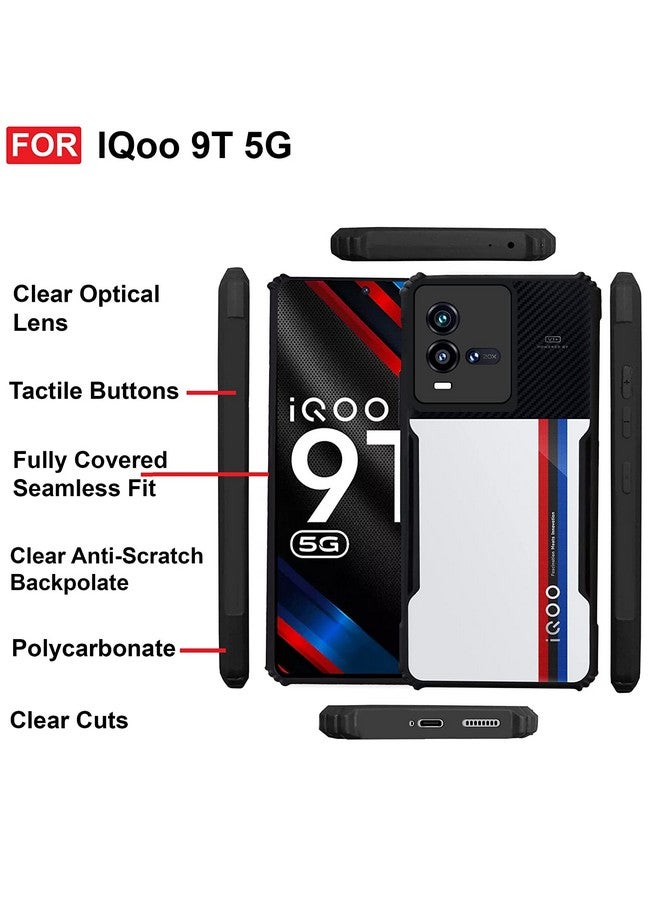 Cedo غطاء خلفي CEDO iQOO 9T (5G) | حماية الكاميرا واقي للصدمات بحافة مطاطية | حماية 360 درجة من الأكريليك الشفاف TPU+PC | غطاء خلفي شفاف على شكل نسر (أسود) - Image 5