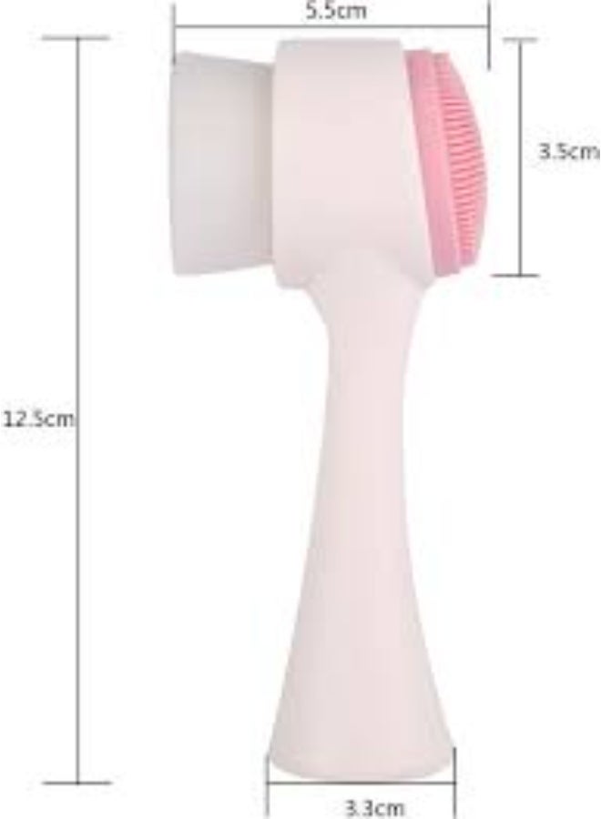 Double Face Cleanser Face Brush Soft Hair Silicone Face Washer Manual Makeup Remover Deep Cleansing Brush Random Color - Image 2