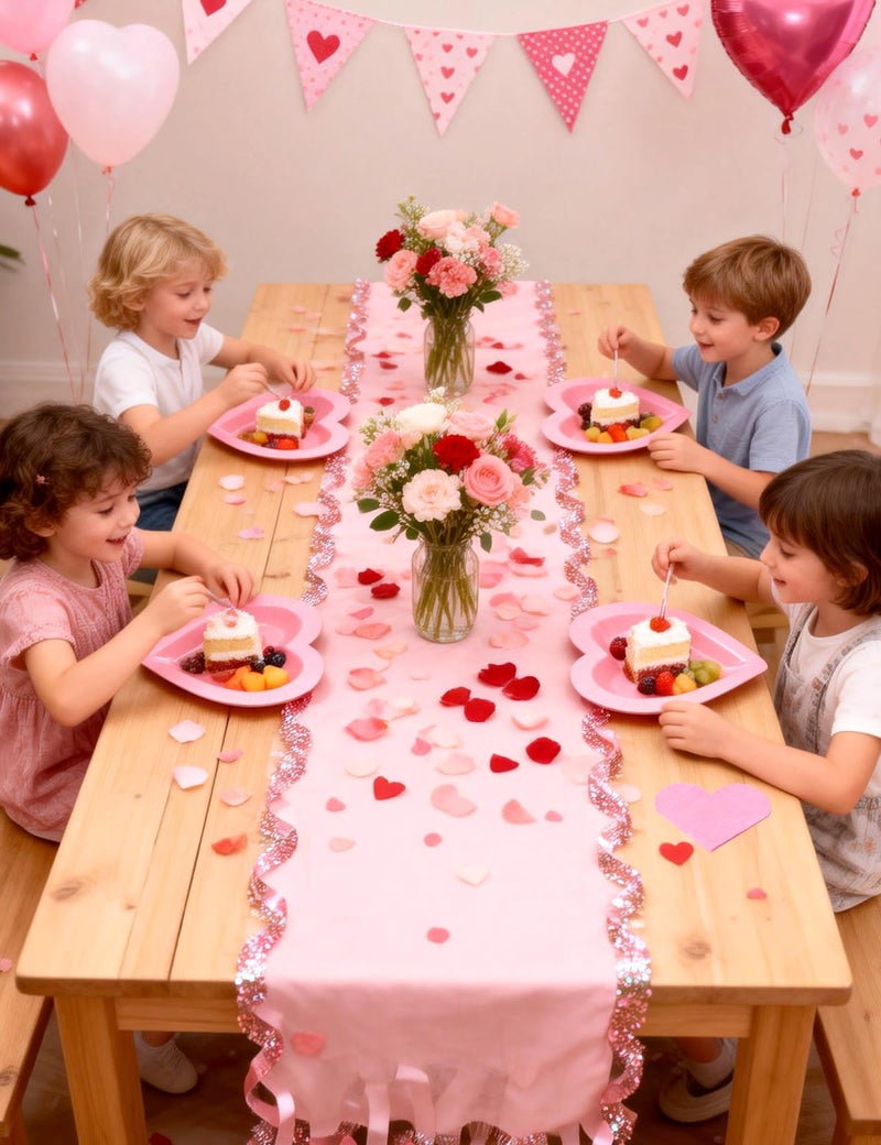 Diltik 50 Pack Valentineâ€™s Day Heart Shaped Paper Plates & Napkins Set, 25 Pink Disposable Dessert Plates 9 Inch & 25 Napkins for Valentine Party, Wedding, Bridal Shower, Anniversary Decorations - Image 4