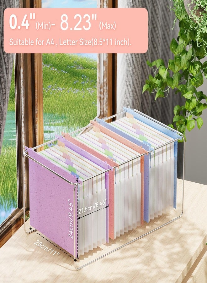 ANSOOK Wheat Straw Large Capacity Hanging File Folders Letter Size,7 Expansion 1.2" Accordion Pockets,3 Pack File Cabinet Folders with Tabs, Natural Colored File Folders for Home and Office Bulk File - Image 3