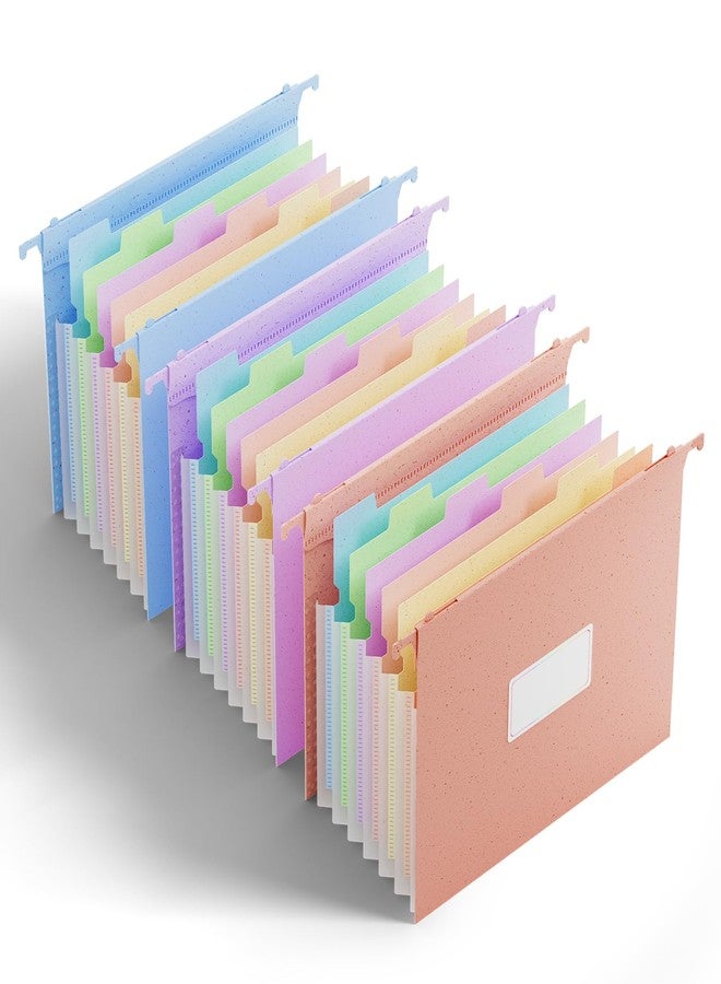 ANSOOK Wheat Straw Large Capacity Hanging File Folders Letter Size,7 Expansion 1.2" Accordion Pockets,3 Pack File Cabinet Folders with Tabs, Natural Colored File Folders for Home and Office Bulk File - Image 1