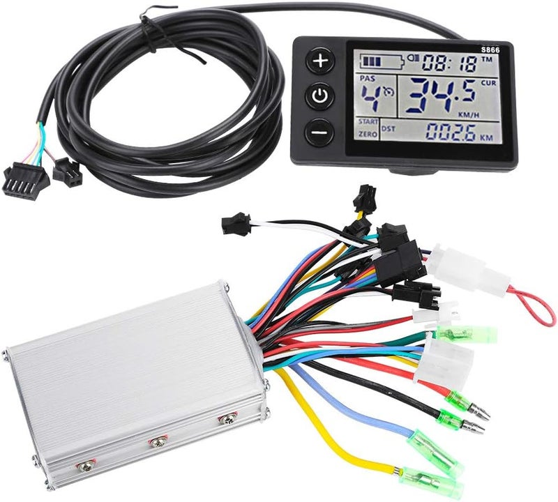 klarako Brushless Controller Kit, Motor Brushless Controller LCD Display with LCD Display Panel for Scooters for Electric Bicycles for 22.5mm/0.9in Handlebars((36V/48V 250W/350W), 12) - Image 1