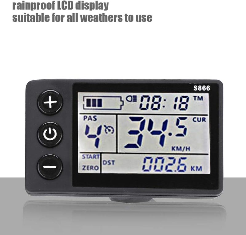 klarako Brushless Controller Kit, Motor Brushless Controller LCD Display with LCD Display Panel for Scooters for Electric Bicycles for 22.5mm/0.9in Handlebars((36V/48V 250W/350W), 12) - Image 4