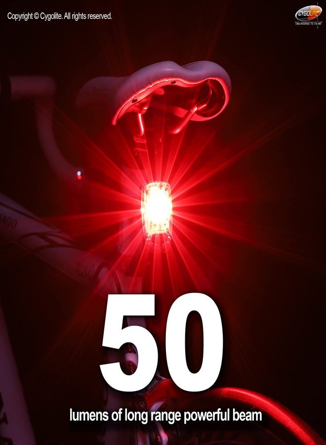 Cygolite Hotshot SL- 50 Lumen Bike Tail Light- 6 Night & Daytime Modes- User Tuneable Flash Speed- Compact Design- IP64 Water Resistant- Secured Hard Mount- USB Rechargeable- Great for Busy Roads - Image 2