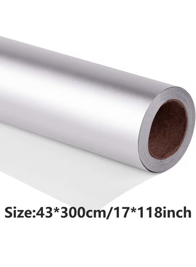 Kandid 300M Roll Matte Silver Wrapping Paper 43x300cm – Gift Wrap for Weddings, Birthdays & Christmas (Matte Silver) - Image 2