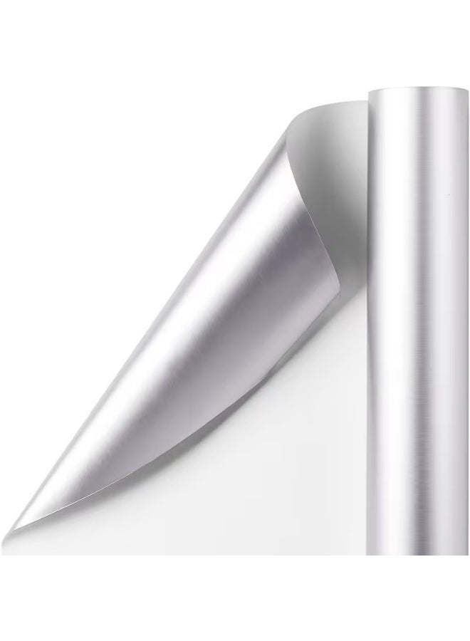 Kandid 300M Roll Matte Silver Wrapping Paper 43x300cm – Gift Wrap for Weddings, Birthdays & Christmas (Matte Silver) - Image 1