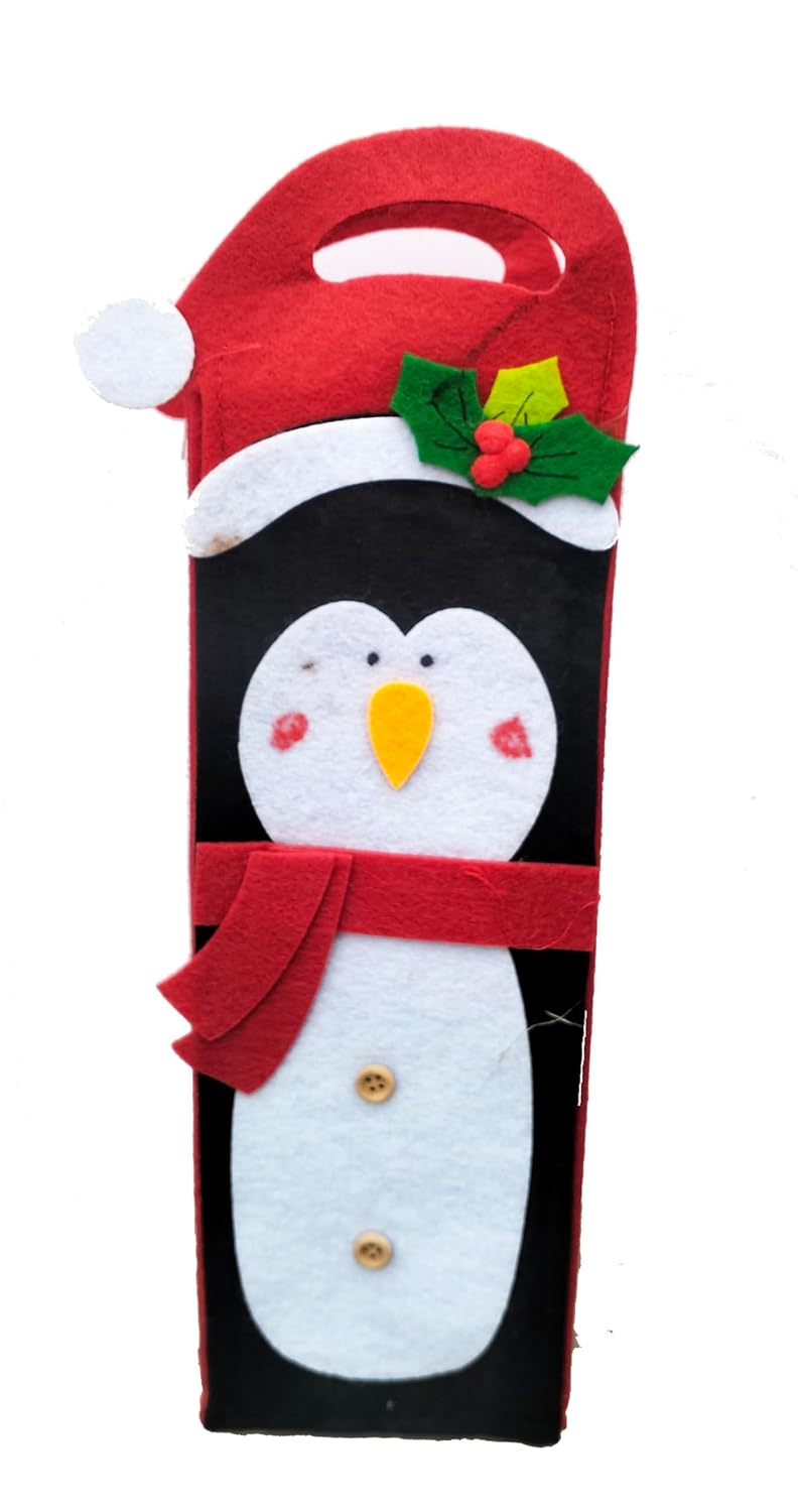 Forty Wings Forty Wings 1 Beautiful Snowman Wine Bags Christmas Wine Gift Bags Christmas Wine Bottle Cover Xmas Christmas Party Decoration Item Christmas Party Favor  - Image 2