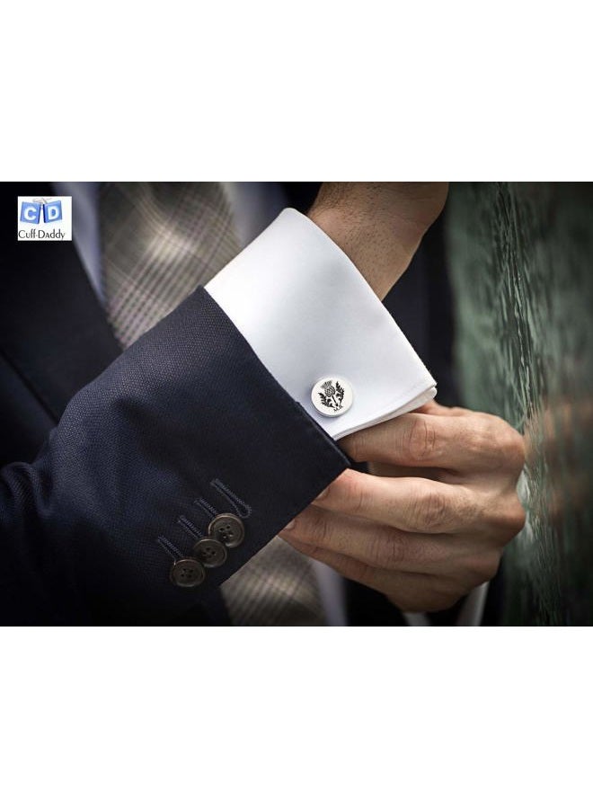 Cuff-Daddy Luxury Mother of Pearl Onyx Union Jack Cufflinks with Presentation Box - Image 5