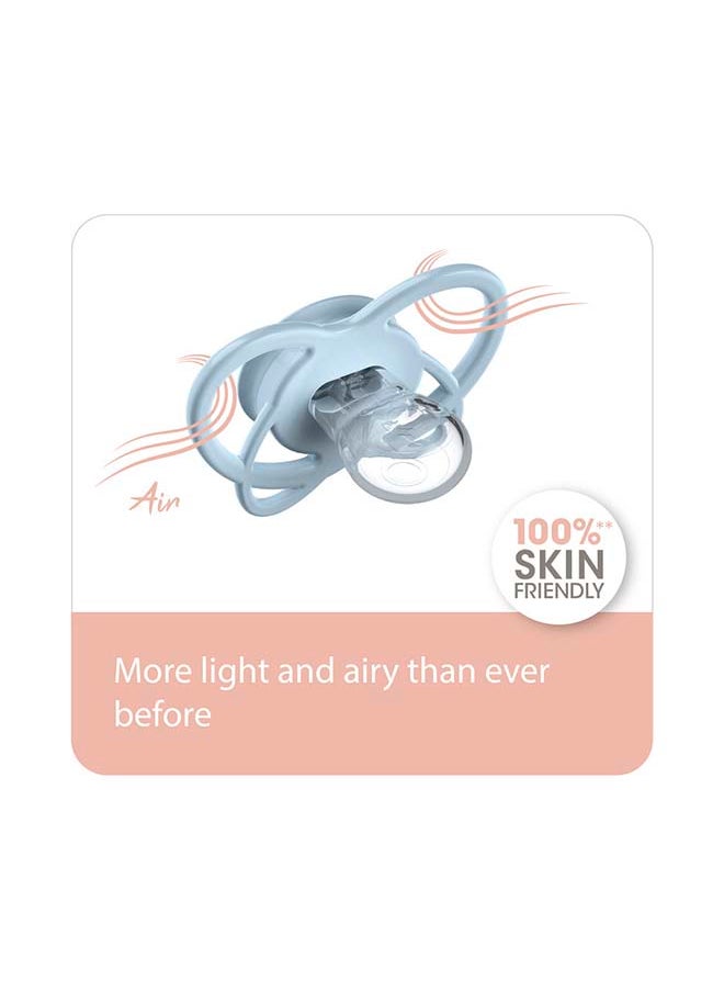 My Butterfly Soother With Sterilizer Box, Extra Flat Silicone Teat, Breastfeeding Friendly And Orthodontic, Grey, Size 2, Pack Of 2