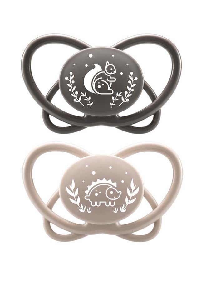 nip My Butterfly Soother With Sterilizer Box, Extra Flat Silicone Teat, Breastfeeding Friendly And Orthodontic, Grey, Size 2, Pack Of 2  - Image 4