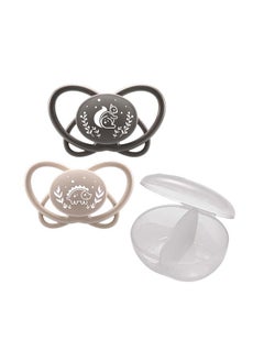 nip My Butterfly Soother With Sterilizer Box, Extra Flat Silicone Teat, Breastfeeding Friendly And Orthodontic, Grey, Size 2, Pack Of 2  - Image 2
