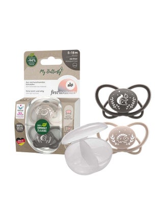 My Butterfly Soother With Sterilizer Box, Extra Flat Silicone Teat, Breastfeeding Friendly And Orthodontic, Grey, Size 2, Pack Of 2 - pzsku/ZF31547B269A87C6A208FZ/45/_/1709127405/b1d4ecd4-29dc-44d4-b84f-acd8caeb173f