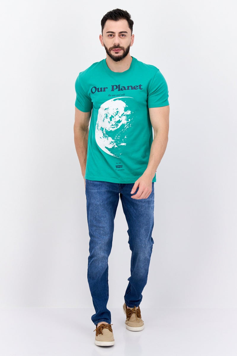 Levi's Men Crew Neck Short Sleeve Graphic Print T-Shirt, Green - Image 2