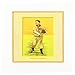 3DROSE 3dRose qs_38941_3 Vintage Baseball Cub in Tan Frame Quilt Square, 8 by 8-Inch  - Image 2