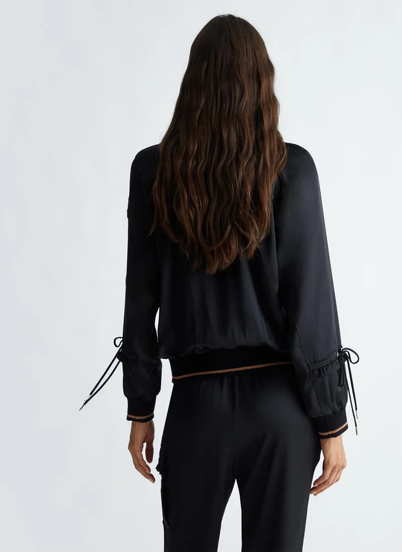 Liu Jo Satin hooded sweatshirt