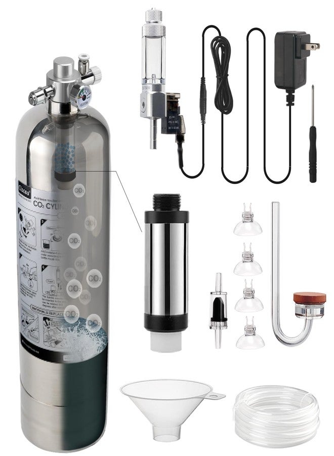 Clscea 2.4 L Aquarium CO2 System Generator Carbon Dioxide Reactor Kit with Solenoid Valve, G600 - Image 1