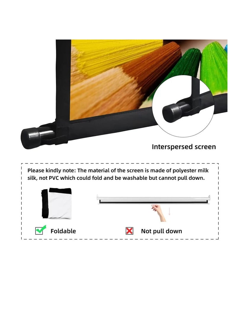Generic Projector Screen with Stand,100 inch Indoor Outdoor Projection Screen, Portable 16:9 4K HD Movie Screen with Carry Bag Wrinkle-Free Design for Home Theater Backyard Cinema (100'' with stand)  - Image 4