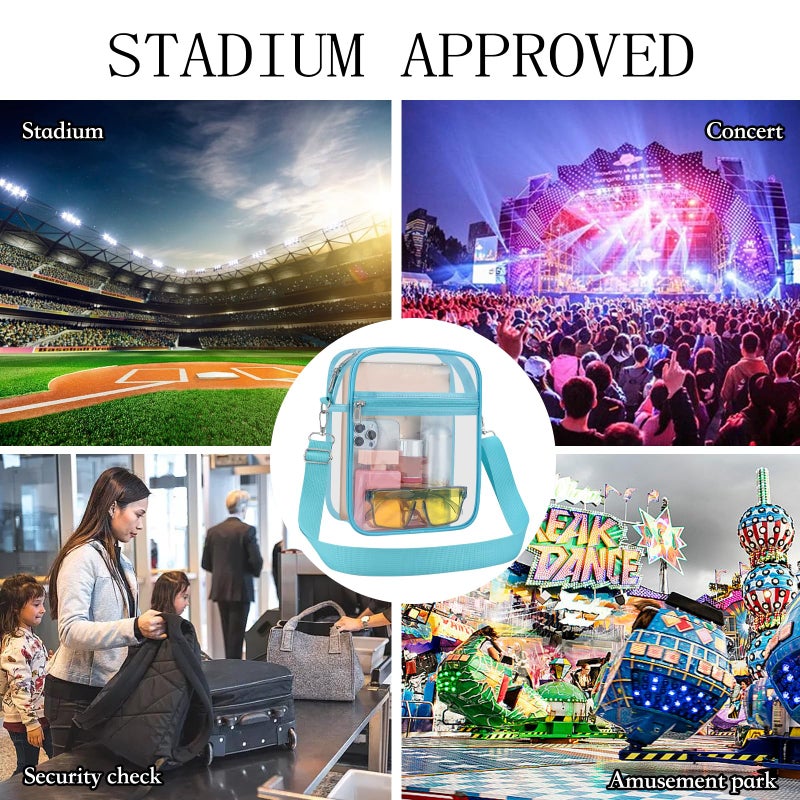 USPECLARE Clear Purse Stadium Transparent Messenger Bag Stadium Approved for Men and Women Clear CrossBody Bag - Image 2