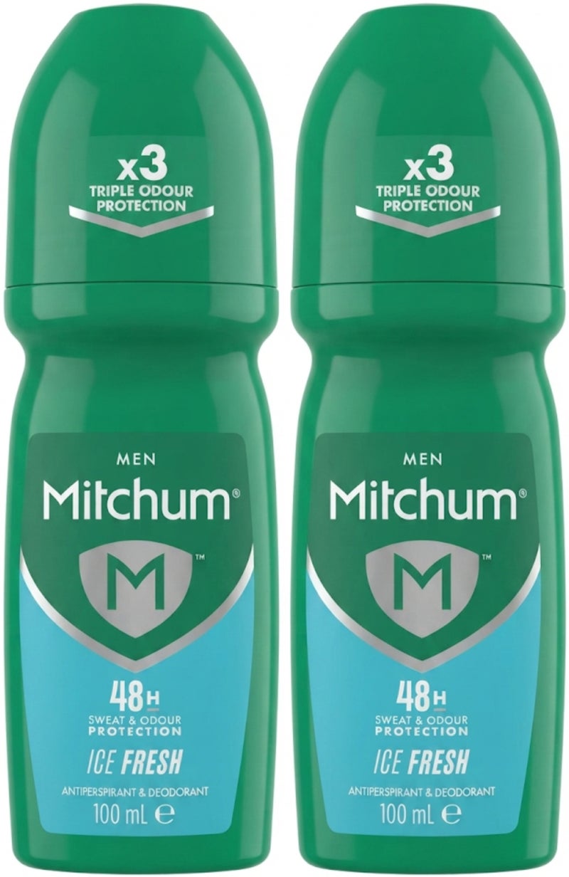 Men 48HR Protection Roll-On Deodorant & Anti-Perspirant Ice Fresh 100 ml 2PC