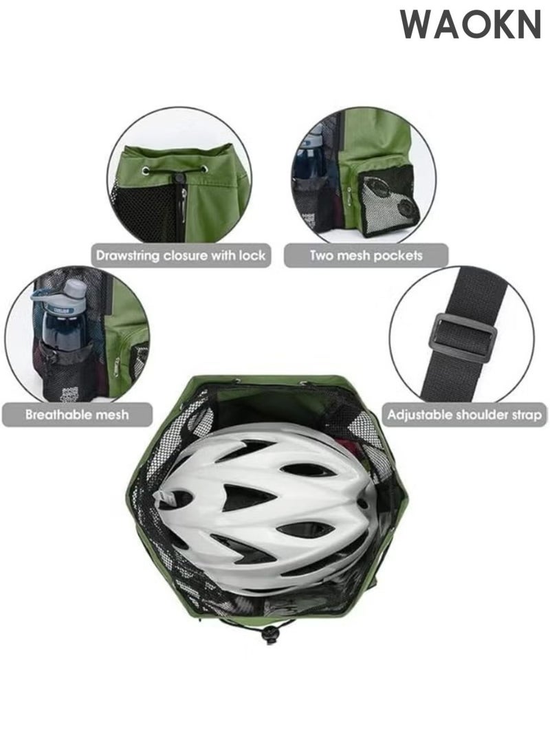 WAOKN Trendy Swimming & Fitness Backpack with Breathable Mesh Drawstring Closure and Separate Wet Compartment, Tailored for Beach Vacations, Daily Workouts, and Sports Gear（green） - Image 2