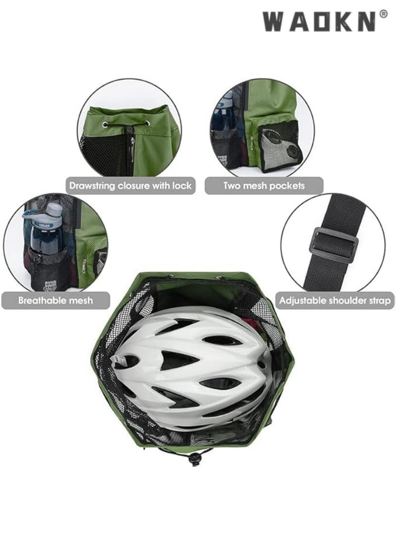 WAOKN Trendy Swimming & Fitness Backpack with Breathable Mesh Drawstring Closure and Separate Wet Compartment, Tailored for Beach Vacations, Daily Workouts, and Sports Gear（green）  - Image 5