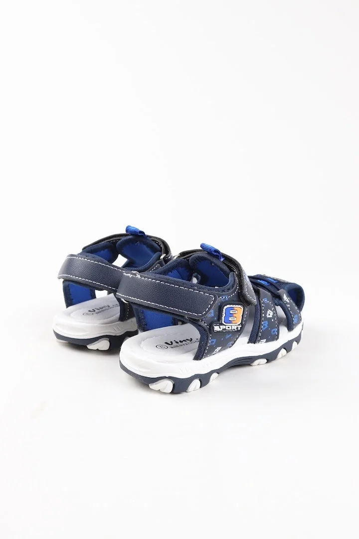 Viny Blue Viny Boys Velcro Flat Sandals – Comfortable Synthetic Kids Sandals for School, Outdoor & Everyday Wear – Black, Blue, Brown, Grey for Men | Best Price UAE