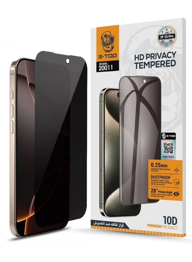 S-TOP Privacy Screen Protector for iPhone 11 Pro Max, 9H Hardness Tempered Glass Anti-Spy Layer, by S-TOP - Image 1