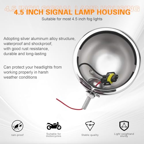 SKTYANTS 4.5 inch Housing Bracket Mount Ring bucket For Fog Passing Light Lamp Motorcycle Touring Electra(Chrome) - Image 2