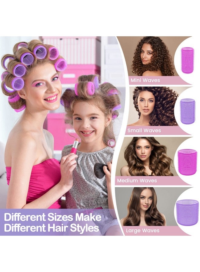 ELASO 33 Pcs Hair Rollers Set Self Grip Hair Rollers For Long Medium Short Hair Jumbo Large Medium Hair Curlers （22 Velcro Rollers + 10 Stainless Steel Clip +1 Storage Bag） - Image 5