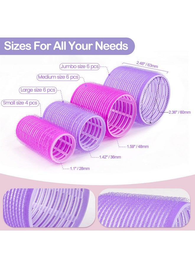 ELASO 33 Pcs Hair Rollers Set Self Grip Hair Rollers For Long Medium Short Hair Jumbo Large Medium Hair Curlers （22 Velcro Rollers + 10 Stainless Steel Clip +1 Storage Bag） - Image 4