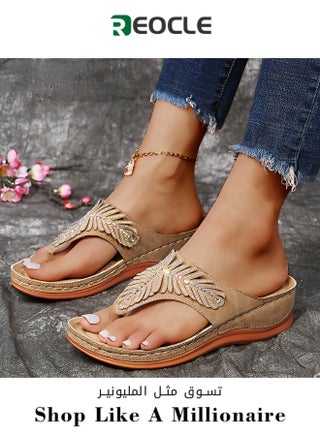 صنادل نسائية بكعب إسفيني أحذية تقويم العظام مريحة وأنيقة بكعب إسفيني صندل مريح مضاد للانزلاق للمشي - pzsku/ZF3159C67AC8C4EA9CDD3Z/45/_/1706774839/5ea74d99-f7e8-440c-a829-7a0ca3123365