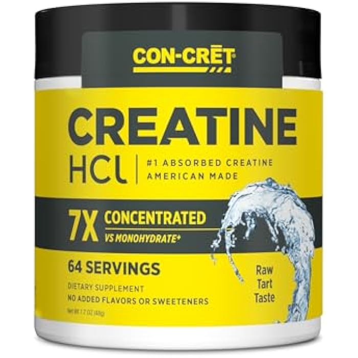 CON-CRET Creatine HCl Powder | Muscle, Cognitive, Cellular Energy Support | No Bloating or Cramps | USA Made & NSF Certified | Unflavored (64 Serving) - Image 1