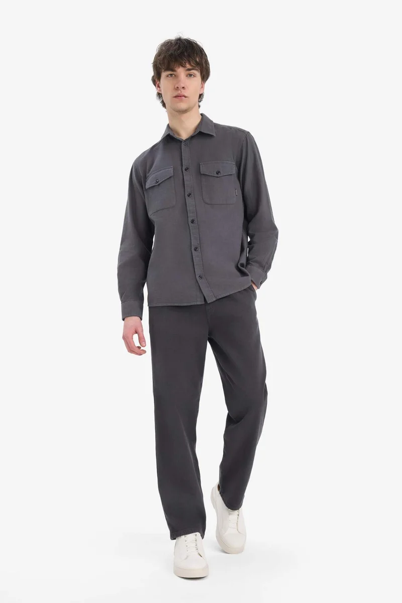 Defacto  Loose Comfortable Fit Wide Leg Cotton Summer Linen Look Trousers for Men | Best Price UAE