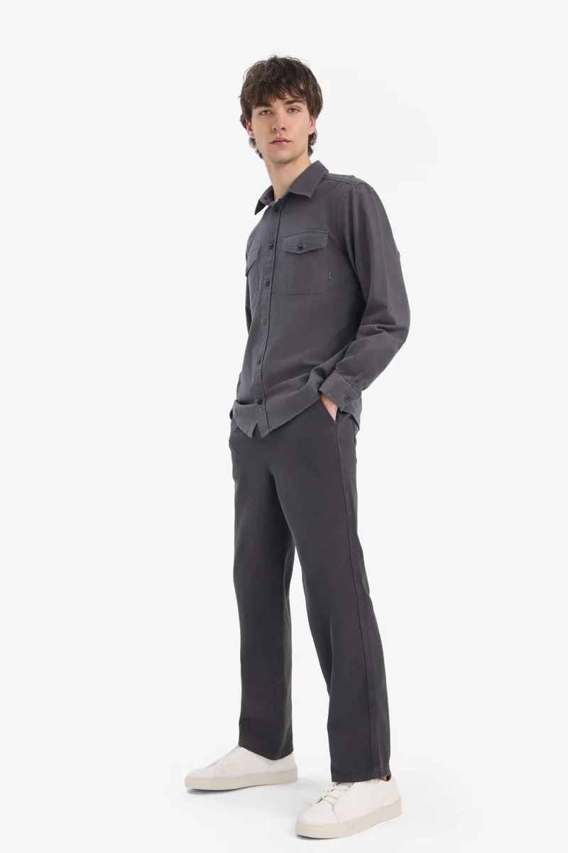 ديفاكتو Loose Comfortable Fit Wide Leg Cotton Summer Linen Look Trousers