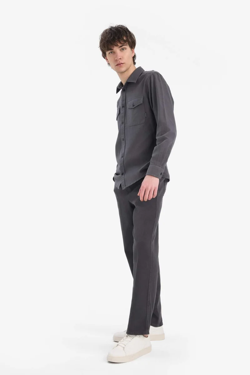 Defacto  Loose Comfortable Fit Wide Leg Cotton Summer Linen Look Trousers for Men | Best Price UAE