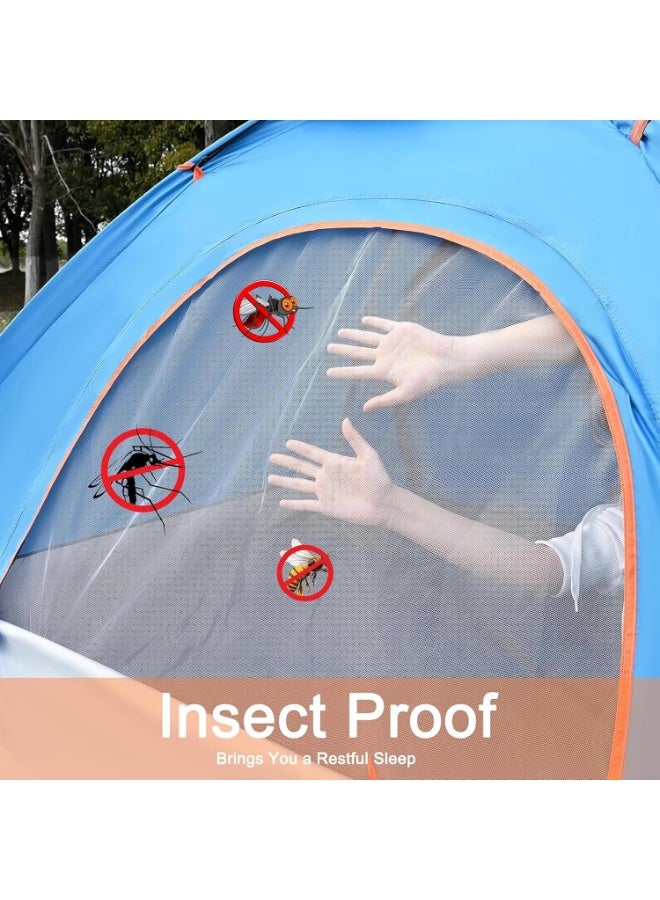 Raxoom Camping Tent 3-4 Person,Portable Outdoor Tent,Easy Setup,with Carrying Bag,Pop up Tents Desert Camping(Blue) - Image 2