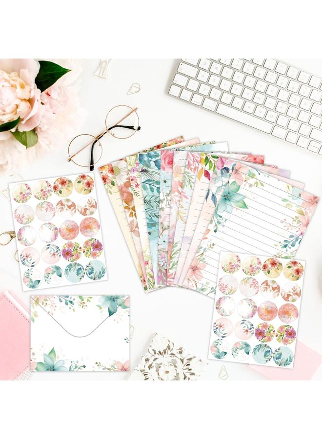 Bluejw Cross Border Envelope 160 Piece Flower Watercolor Ins Simple Creative High Sense Gift Invitation Envelope Letter Paper Suit - Image 5