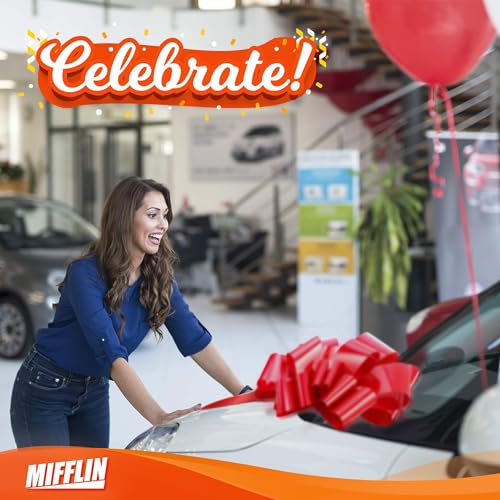 Mifflin-USA Big Car Bow (Red, 23 inch) Gift Bow, Giant Bow for Car, Birthday Bow, Huge Car Bow, Car Bows, Big Red Bow, Bow for Gifts, Christmas Bow for Cars, Gift Wrapping, Big Gift Bow - Image 3