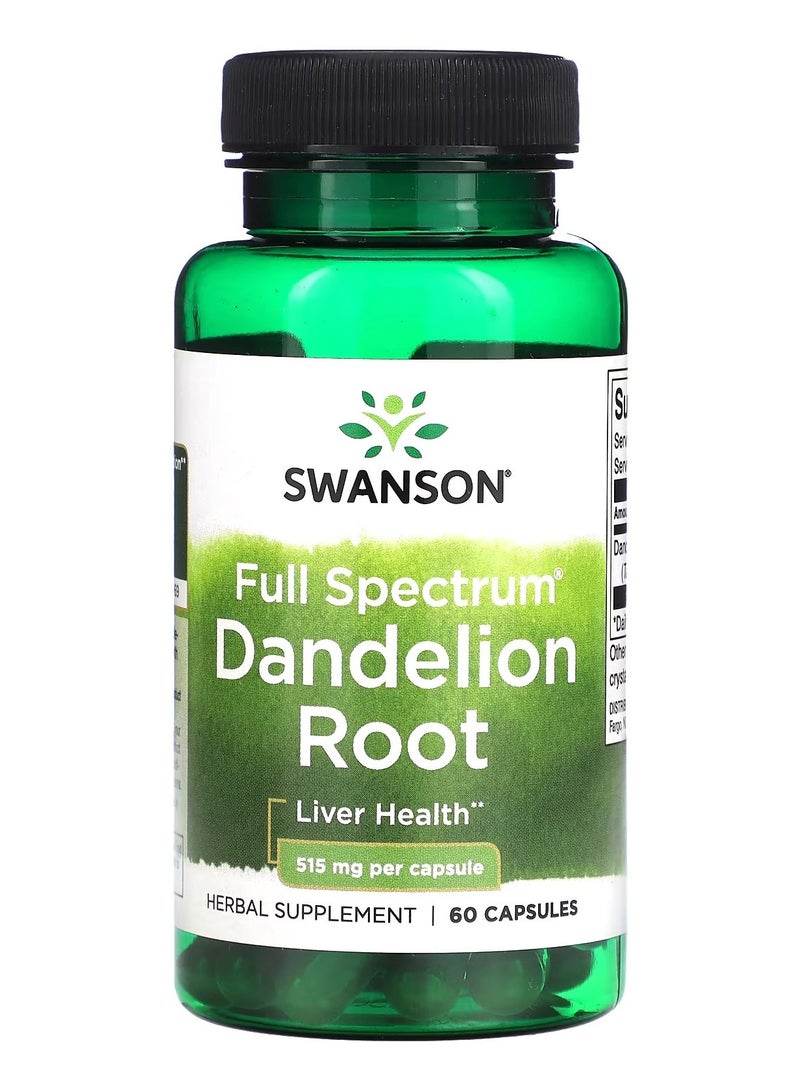 Swanson, Full Spectrum Dandelion Root, 515 mg, 60 Capsules