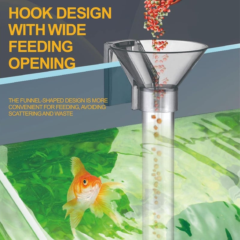 Tnfeeon Fish Shrimp Feeder Tube and Plate Set, Feeding Tube Brush,Fish Tank Feeding Tube Dish Multifunctional Plastic Fish Shrimp Feeder with Bowl for Aquarium - Image 2