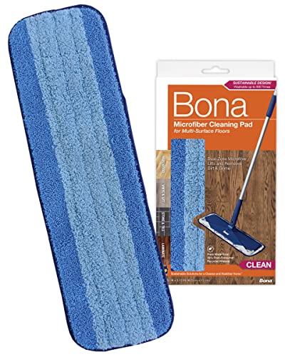 Bona Microfiber Cleaning Pad, for Hardwood and Hard-Surface Floors, fits Bona Family of Mops, 1 Pack, Blue - Image 1